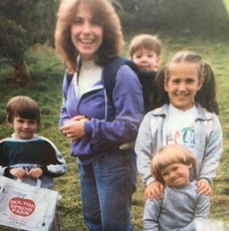 Lisa Capuano with her children.